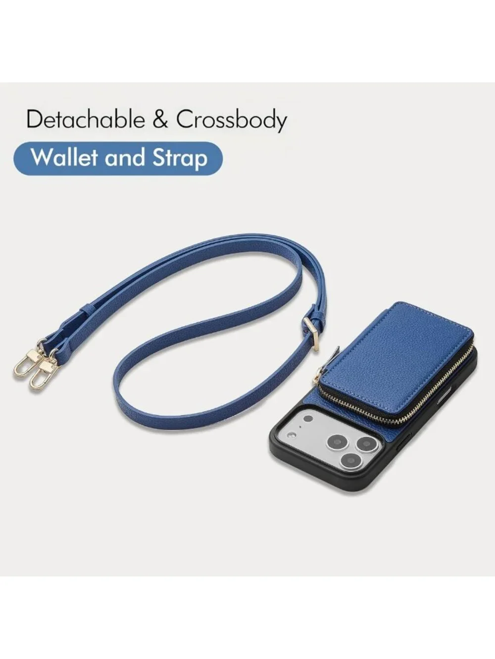 Stylish RFID Blocking Leather Wallet Case for iPhone 17 Pro Max - Crossbody with